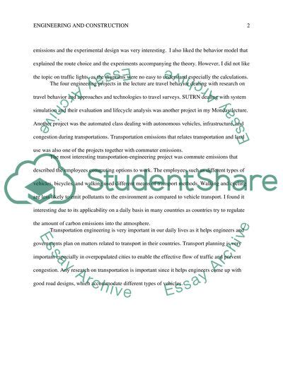 But, delving into your thoughts and experiences is harder than you might. Transportation Engineering and Planning Essay Example ...