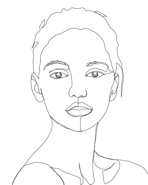 Simple One Line Drawing Face Sketches Sketch Art Drawing