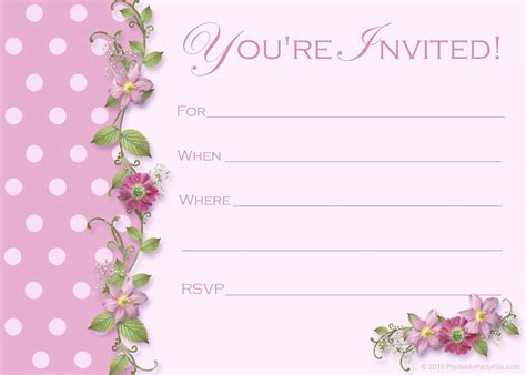 Image For Blank Birthday Invitations Templates Parties Weddings