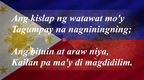 Lupang Hinirang Philippine National Anthem Lyric Video Youtube