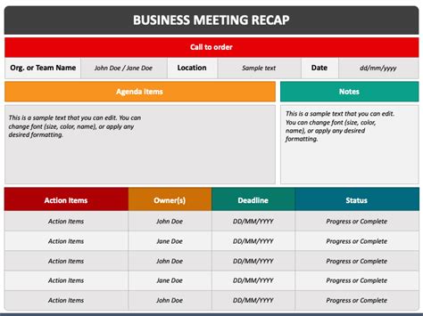 Business Meeting Recap Powerpoint Template Ppt Slides