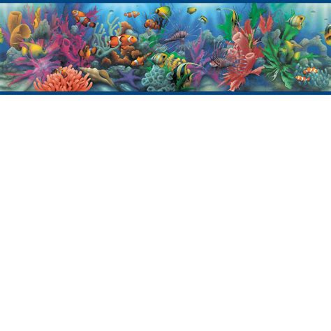 Blue Lagoon Oceans Of Fish Wallpaper Border Byr92341b