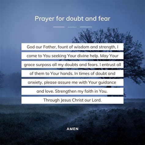 Prayer For Doubt And Fear