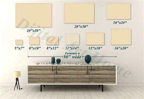 Wall Display Guide Size Comparison Chart Wall Art Display Etsy