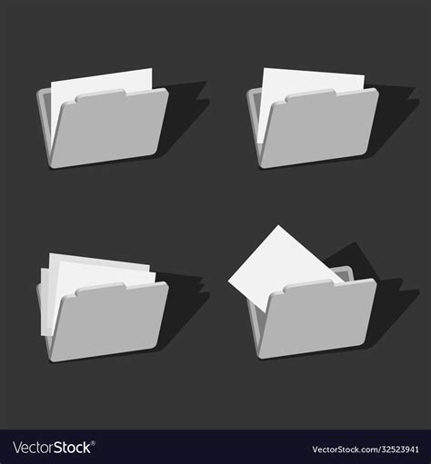 3d Folder Icons Set Design Royalty Free Vector Image