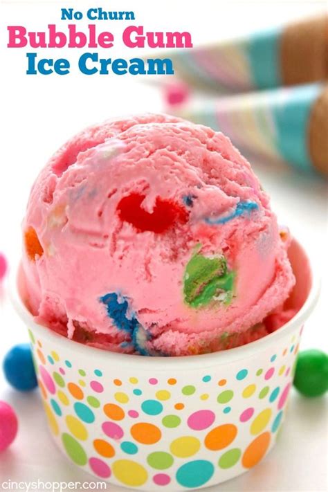 No Churn Bubblegum Ice Cream Recipe Bubble Gum Ice Cream And Bubble Gum