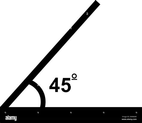 Ilustración Vectorial Del Gráfico Matemático De ángulo De 45 Grados