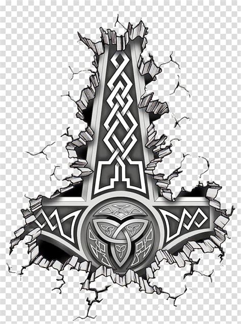 Check spelling or type a new query. Hammer of Thor Tattoo Vikings Icelandic magical staves, thor PNG | ClipartSky