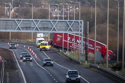 Lorry Blows Through Barrier On M90