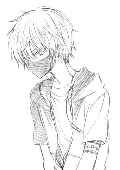 Anime Boy Outline Drawing