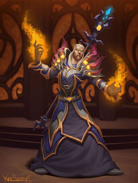 Fire Mage By Vanharmontt On Deviantart World Of Warcraft Characters
