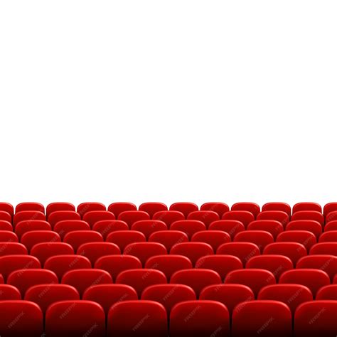 Filas De Asientos Rojos De Cine O Teatro Frente A Una Pantalla Blanca