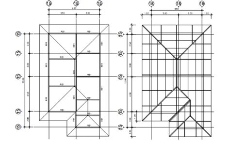 Roof Plan Of A Residential House In Autocad House Roof Design Roof