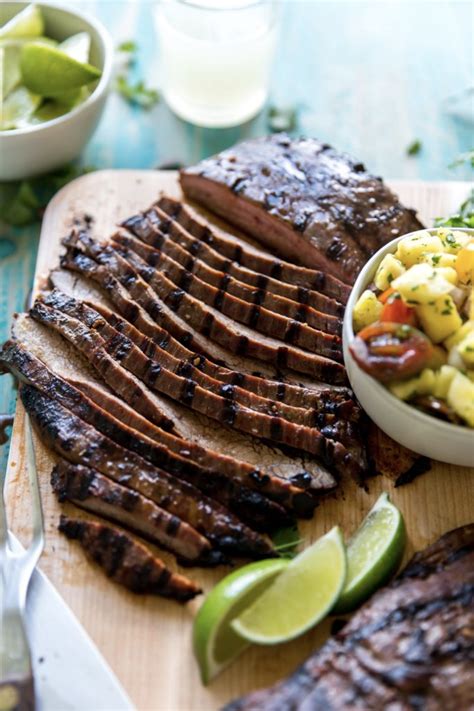 Place steak on a broiler pan coated with cooking spray; Grilled Asian Flank Steaks with Pineapple Salsa | KJ and Company