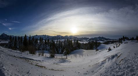 Фото Бавария Германия goimenen Ель гора зимние Природа Снег Рассветы