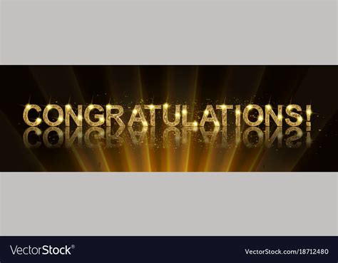 Congrats Congratulations Gold Banner Royalty Free Vector