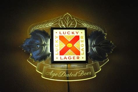 Vintage 1950s Lucky Lager Beer Electric Lighted By Retroreaction