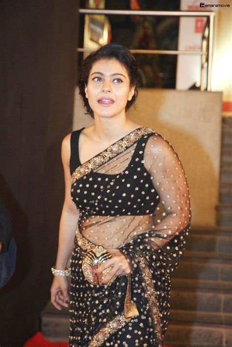 Actress Kajol In Black Transparent Saree Stills CineHub