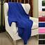 Sherpa Throw Blanket Blue 50 X 60 Fuzzy Couch Lightweight 