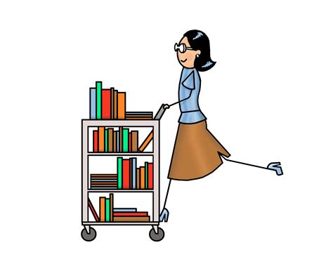 Librarian Clipart Book Cart Librarian Book Cart Transparent Free For