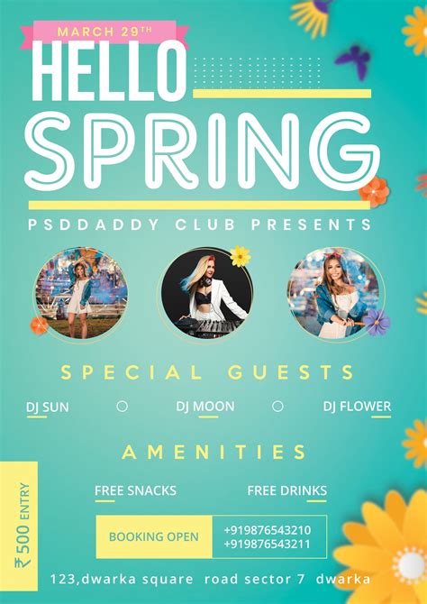 Spring Party Flyer Psd Template