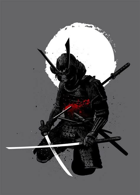 Looking for the best samurai wallpaper? Samurai down Japanese & Asian Poster Print | metal posters ...