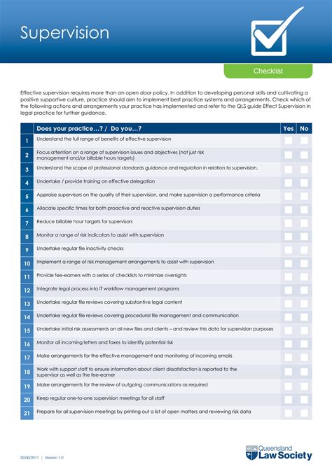 10  Supervision Checklist Examples - PDF, Word | Examples