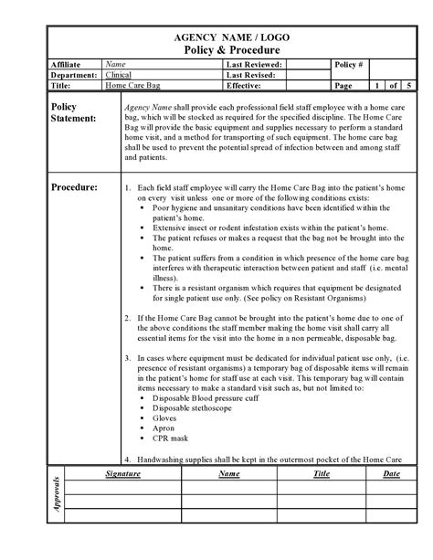 Policies And Procedures Template Word