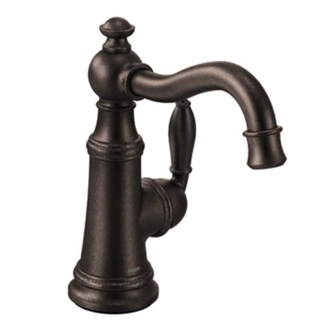 Shop Moen Weymouth Oil Rubbed Bronze 1 Handle Deck Mount Bar And Prep Kitchen Faucet At