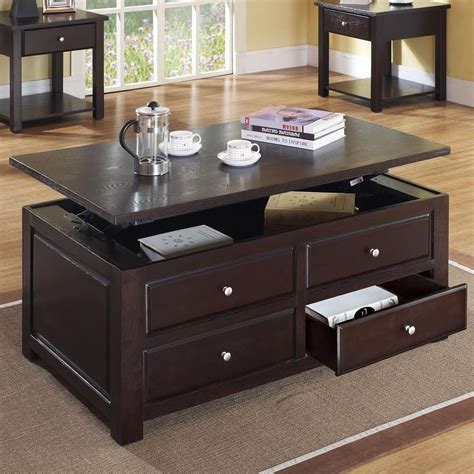 Acme Furniture Malden Contemporary Lift Top Coffee Table With Drawers