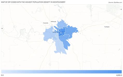 Highest Population Density In Montgomery By Zip Code 2023 Zip Atlas