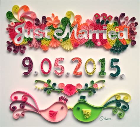 Quilling Just Married Quilling Letters Quilling Birds T For Wedding