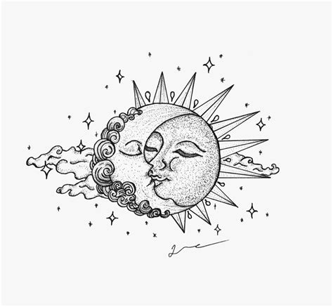 Sun Kissing Moon Tattoo