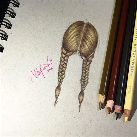Como Dibujar Cabello Dos Trenzas How To Draw Hair How To Draw