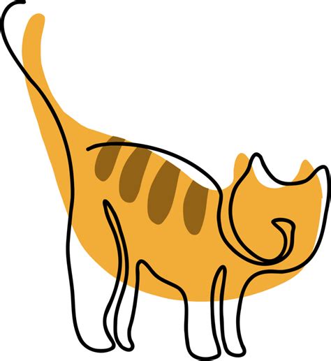 Free Simplicity Cat Freehand Continuous Line Drawing 18754351 Png With