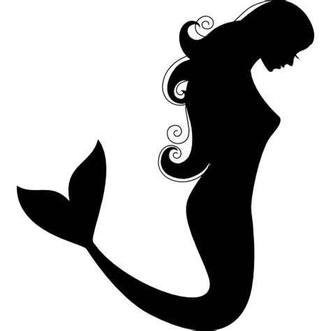 Free Icon Mermaid Side View Silhouette