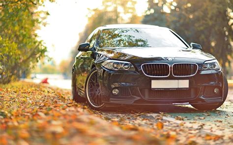 Wallpaper Bmw 550 F10 Black Car In The Autumn 1920x1200 Hd Picture Image