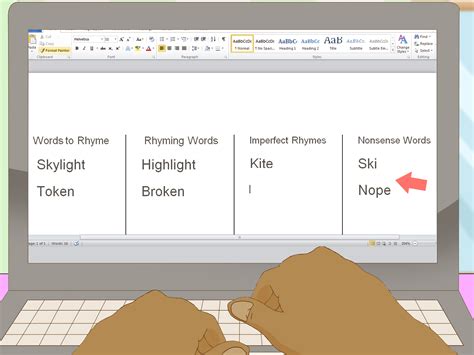 How to Create a List of Rhyming Words for a Poem or Song: 14 Steps