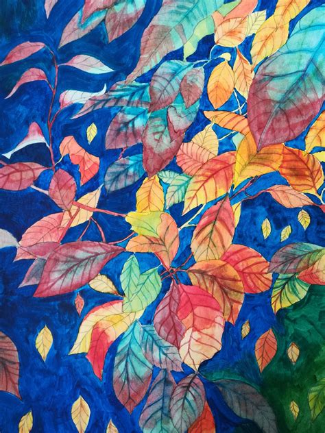 Autumn Leaves Painting Fall Leaves Watercolor Autumn Leaves Etsy