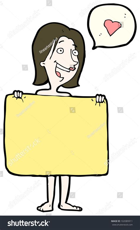 Cartoon Naked Woman Hiding Behind Sheet ilustrações stock