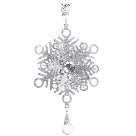 Silver Glitter Dimensional Snowflake Ornament Christmas Ornaments