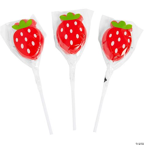 Strawberry Lollipops 12 Pc