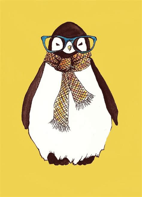 Hipster Penguin Print