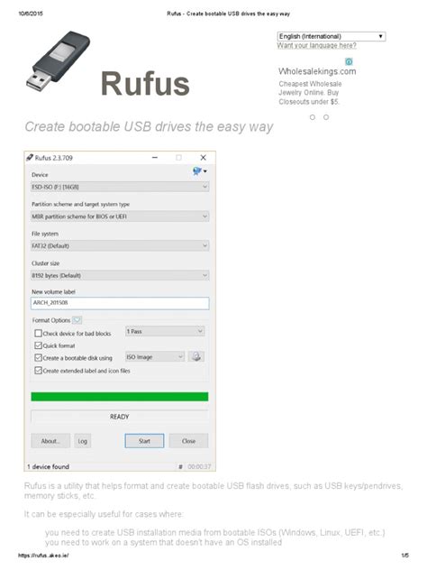 Rufus Create Bootable Usb Drives The Easy Way Usb Flash Drive Booting