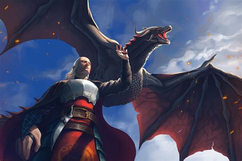 Aegon The Conqueror And Balerion The Black Dread By Ziya Rahim R