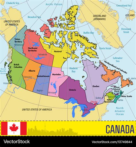 Canada Map With Provinces Territories And Capital Cities Map Of World