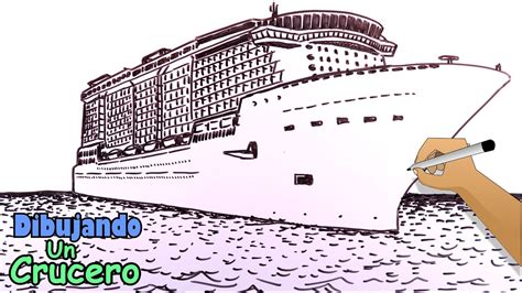 Cómo Dibujar Barcos 38 Un Barco Crucero En El Mar Caribe Youtube