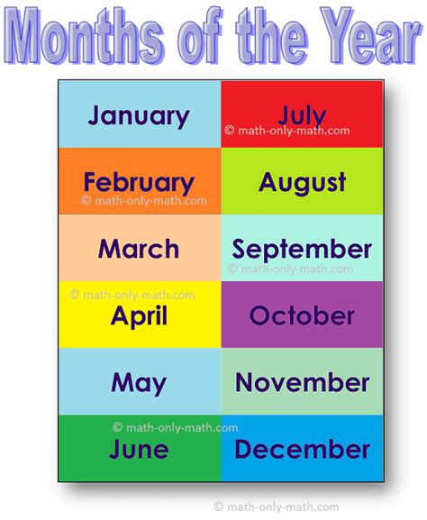 Months Of The Year List Printable Free Printable Templates
