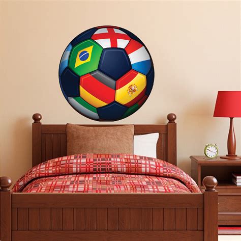 Large Soccer Ball Wallpaper Decal Sport Wall Sticker World Cup Wall