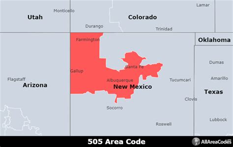 505 Area Code Location Map Time Zone And Phone Lookup